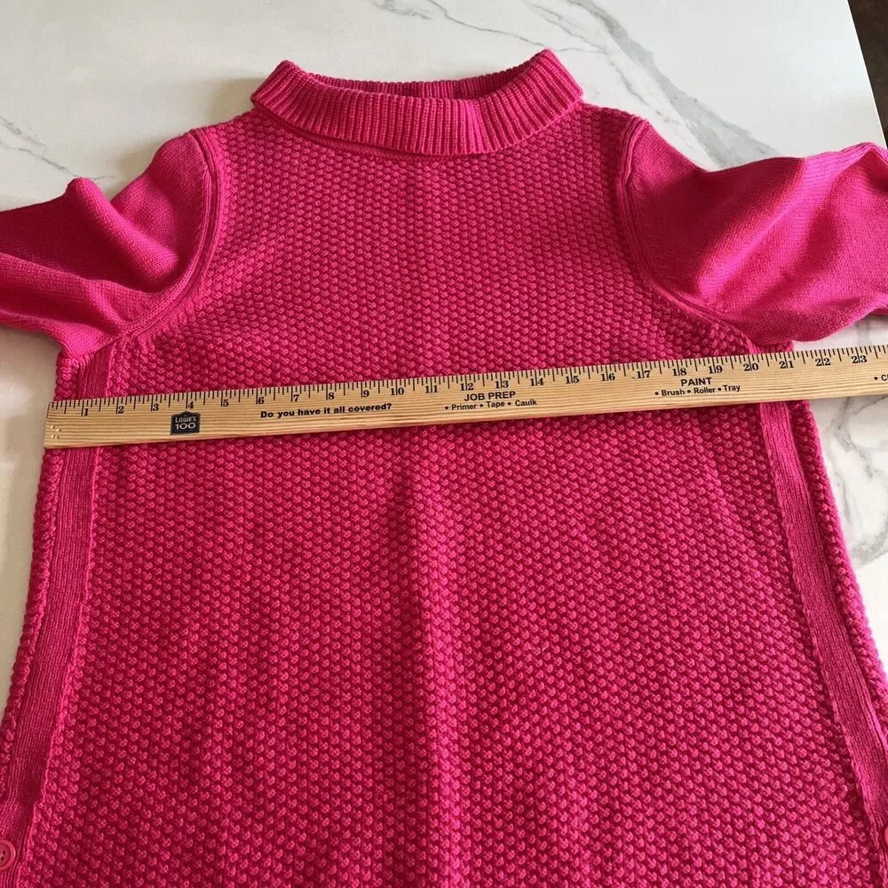 Talbots Cuff Neck Knit Pullover Sweater Dark Pink 3-Button Side Women's Plus 1X